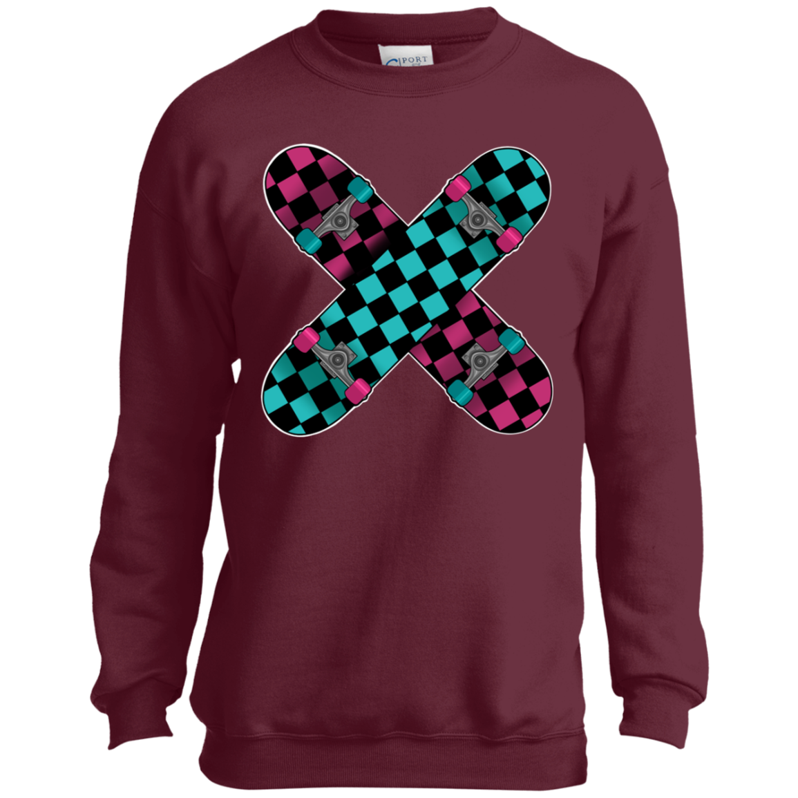 Retro Skateboard Skateboarding Youth Crewneck Sweatshirt