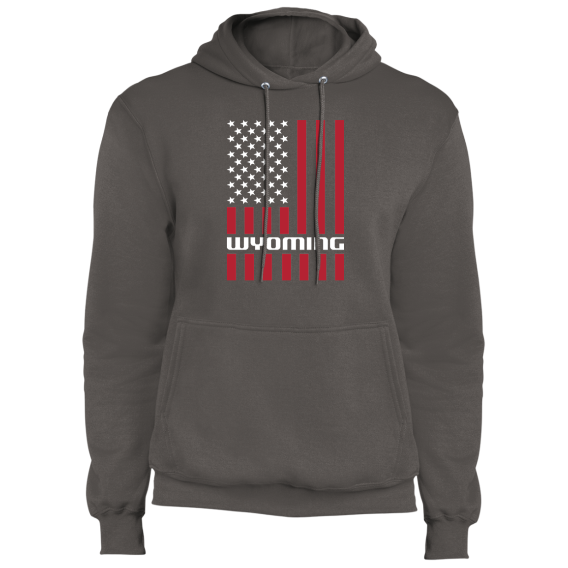 Wyoming American Flag USA Premium Pullover Hoodie