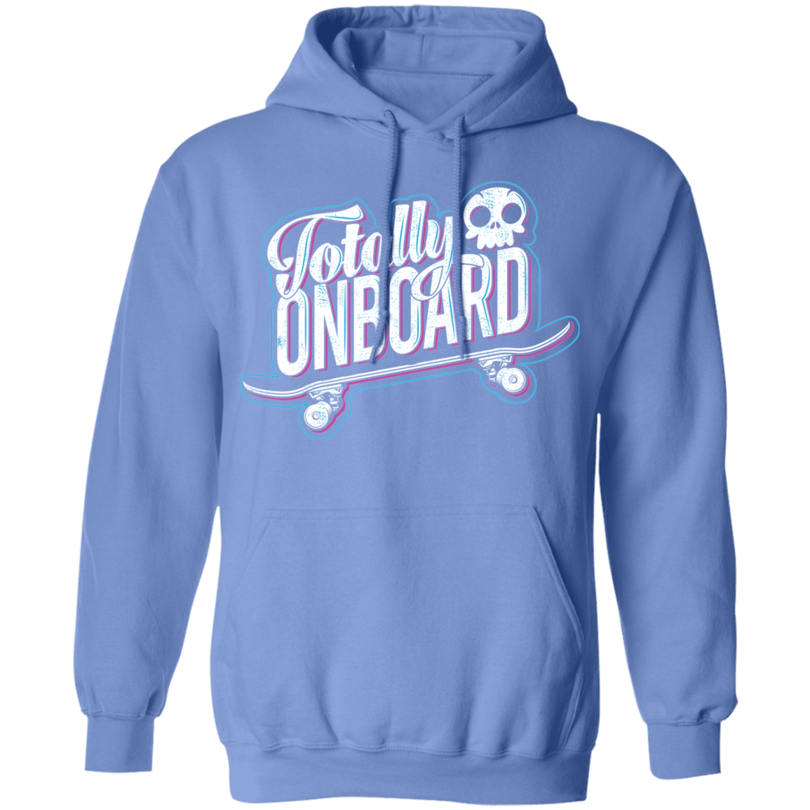 Totally Onboard Skull Skateboarder Skateboard Pullover Hoodie