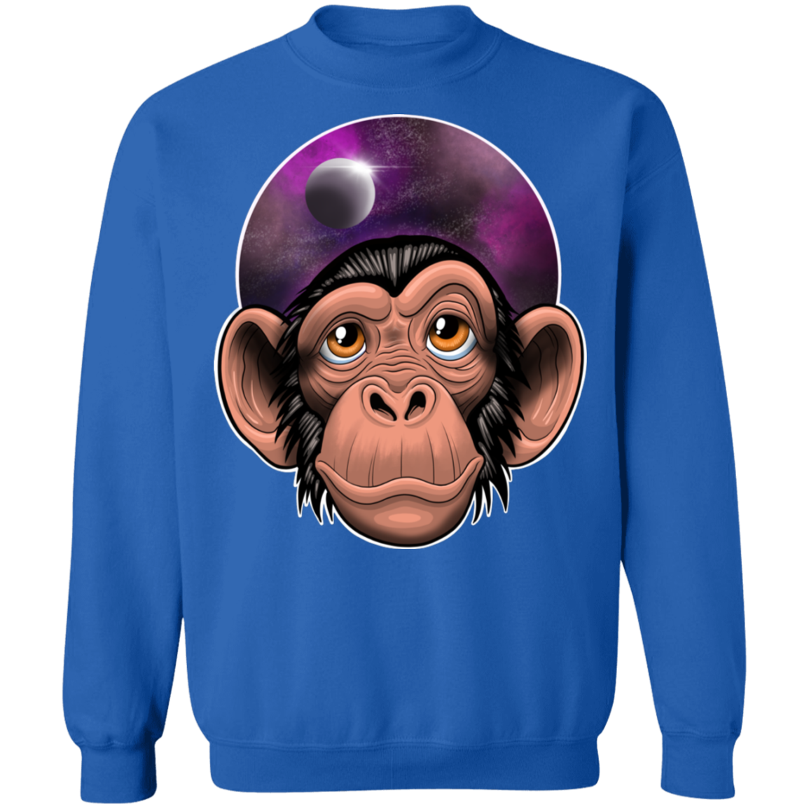 Space Chimp Astronaut Crewneck Pullover Sweatshirt