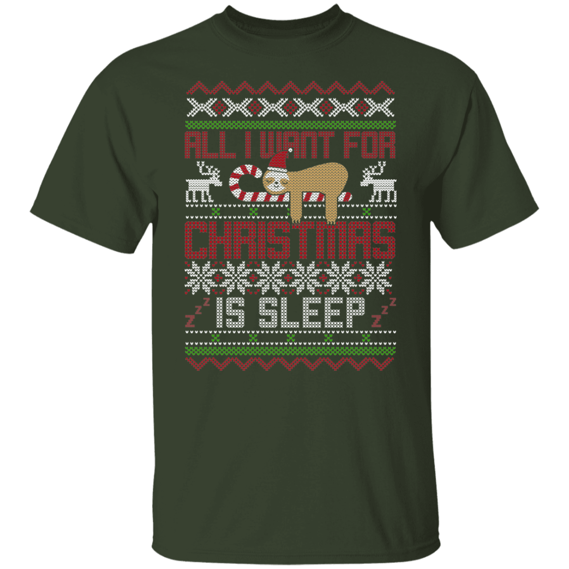 All I Want For Christmas Is Sleep Funny  Christmas Party T-Shirt