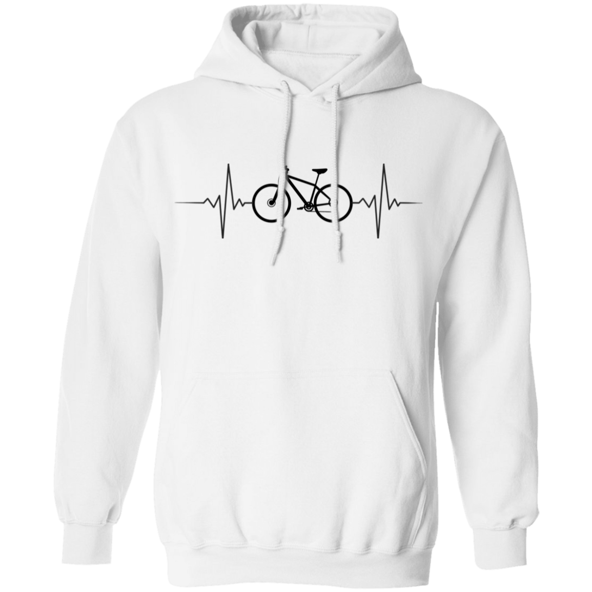 Mountain Biking Biker Heartbeat Pullover Hoodie