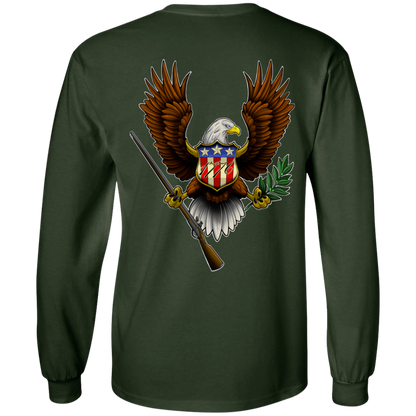 We the People American Bald Eagle 1776 Double Sided Long Sleeve T-Shirt