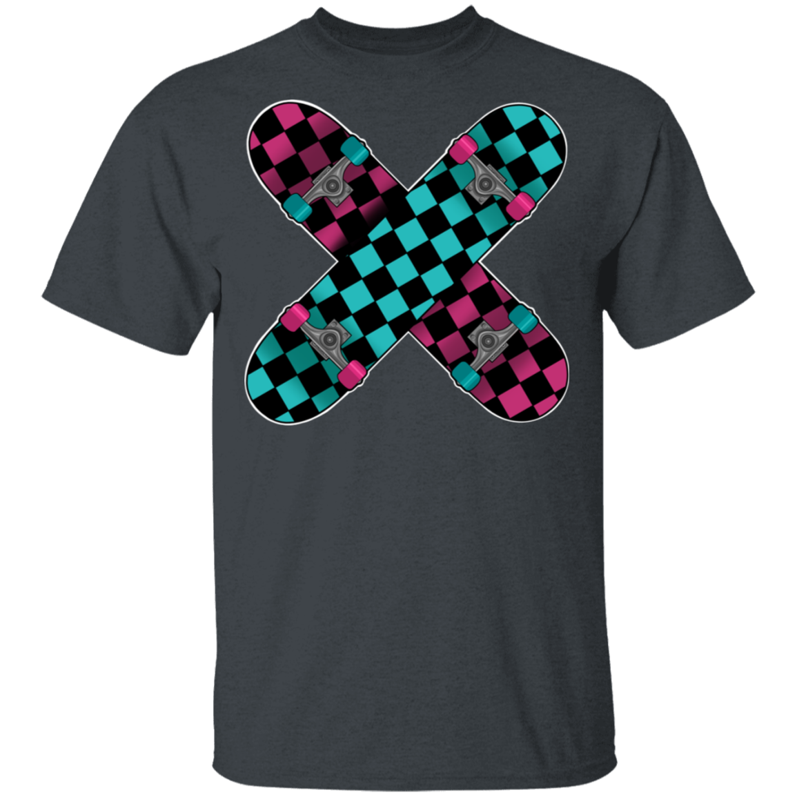 Retro 80's Checkered Skateboards Skateboarding T-Shirt