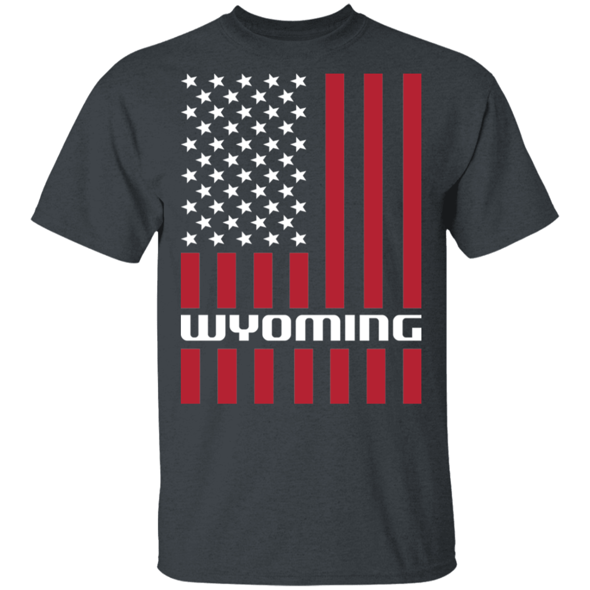 Wyoming American Flag USA T-Shirt