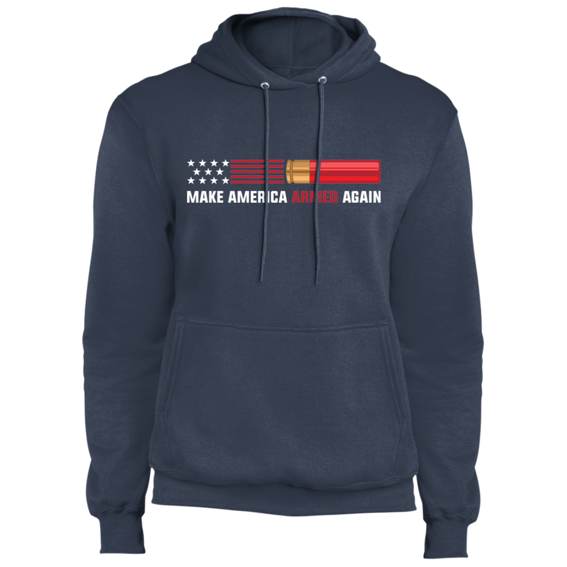 12 Gauge Make American Armed Again Bullet American Flag USA Pullover Hoodie