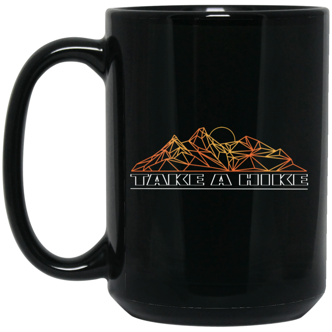 Geo Metric Take A Hike 15 oz. Black Coffee Mug