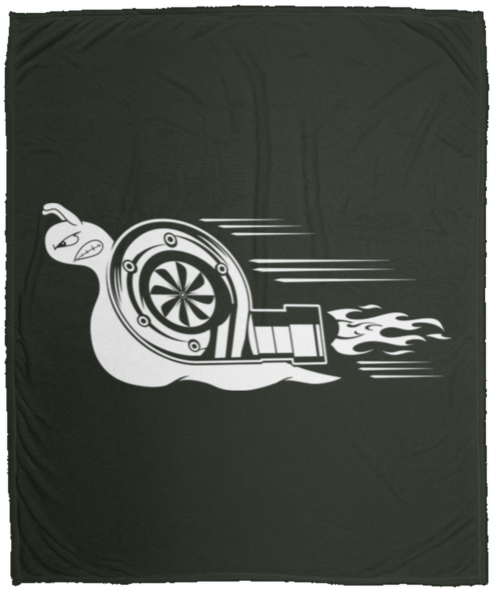Turbo Snail Boosted Racing Automotive Fleece Blanket - 50x60