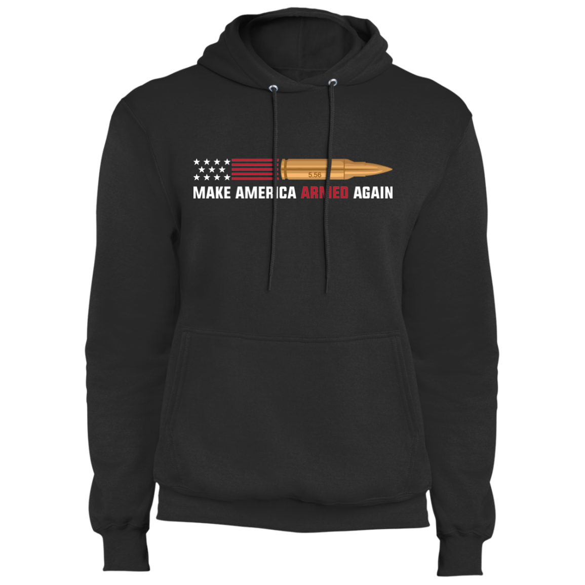 5.56 Make American Armed Again Bullet American Flag USA Pullover Hoodie