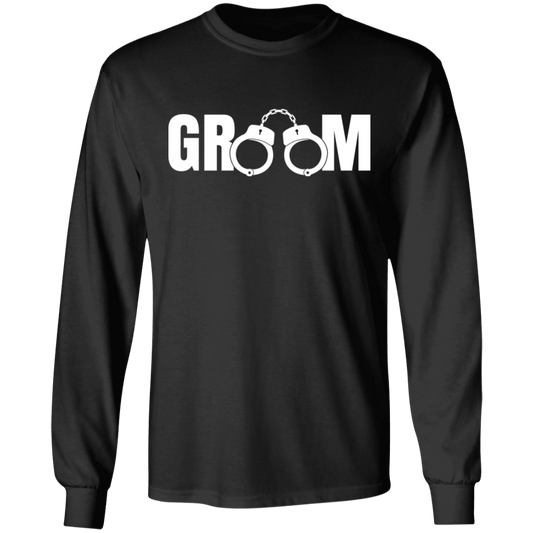 Bachelor Party Wedding Funny Groom Handcuffs Long Sleeve T-Shirt