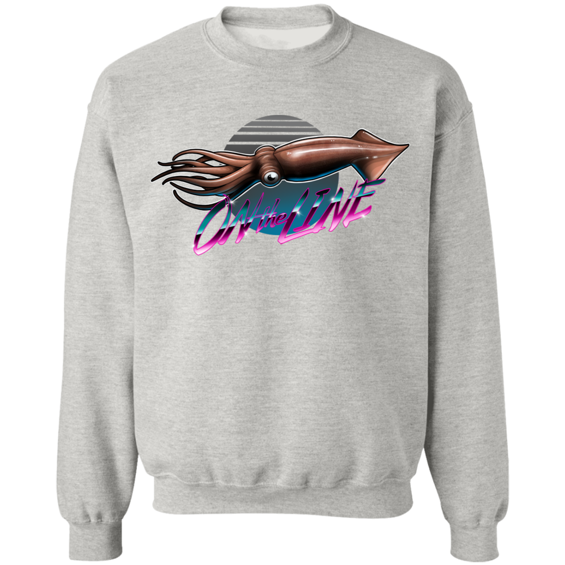 Giant Squid On The Line Saltwater Crewneck Sweatshirt
