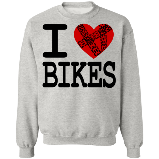 I Love Bikes Biking Crewneck Sweatshirt