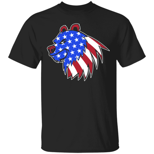 Grizzly North American Bear American Flag USA T-Shirt