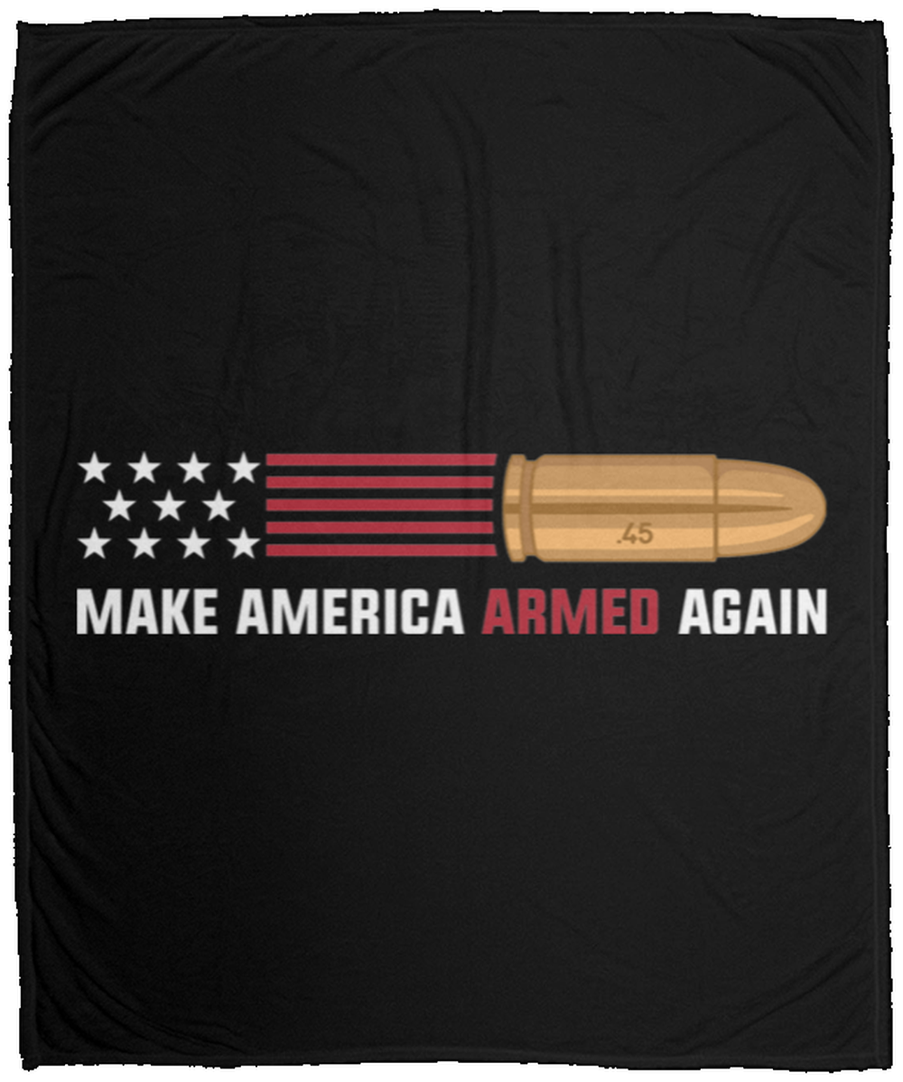 .45 Make American Armed Again Bullet Flag Fleece Blanket - 50x60