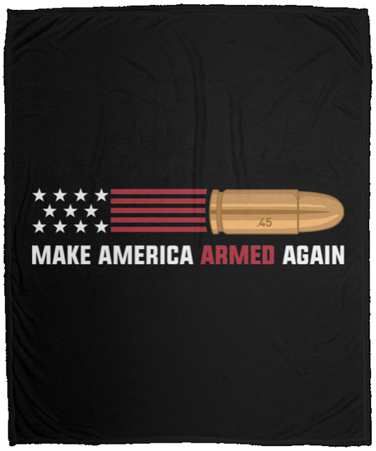 .45 Make American Armed Again Bullet Flag Fleece Blanket - 50x60