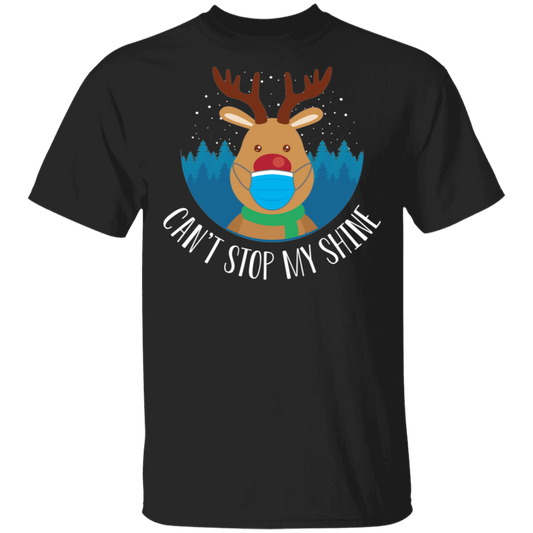 Can't Stop My Shine Shiny Nosed Reindeer Christmas T-Shirt
