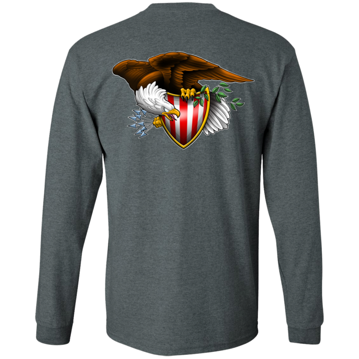 Patriot American Bald Eagle Double Sided Long Sleeve T-Shirt