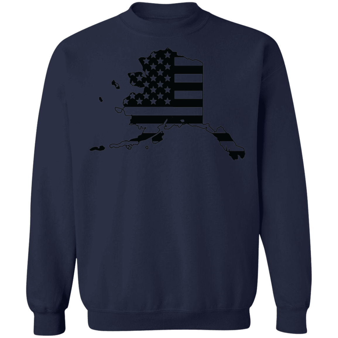 Alaska State American Flag USA Crewneck  Sweatshirt