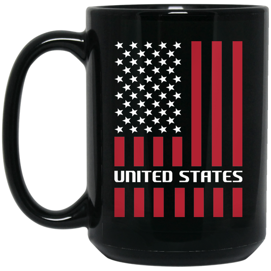 Wheel Spin Addict 15 oz Mug, United States American Flag Black Mug