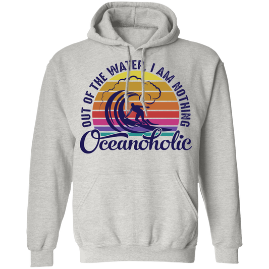 Oceanholic Surfing Beach Ocean Pullover Hoodie