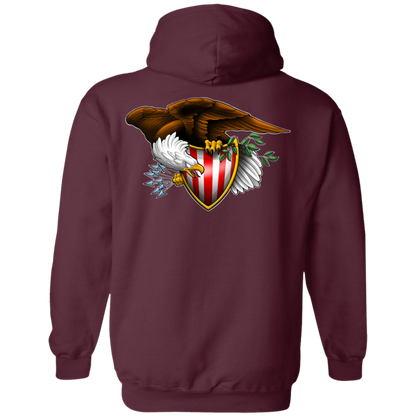 Patriot American Bald Eagle Double Sided Pullover Hoodie