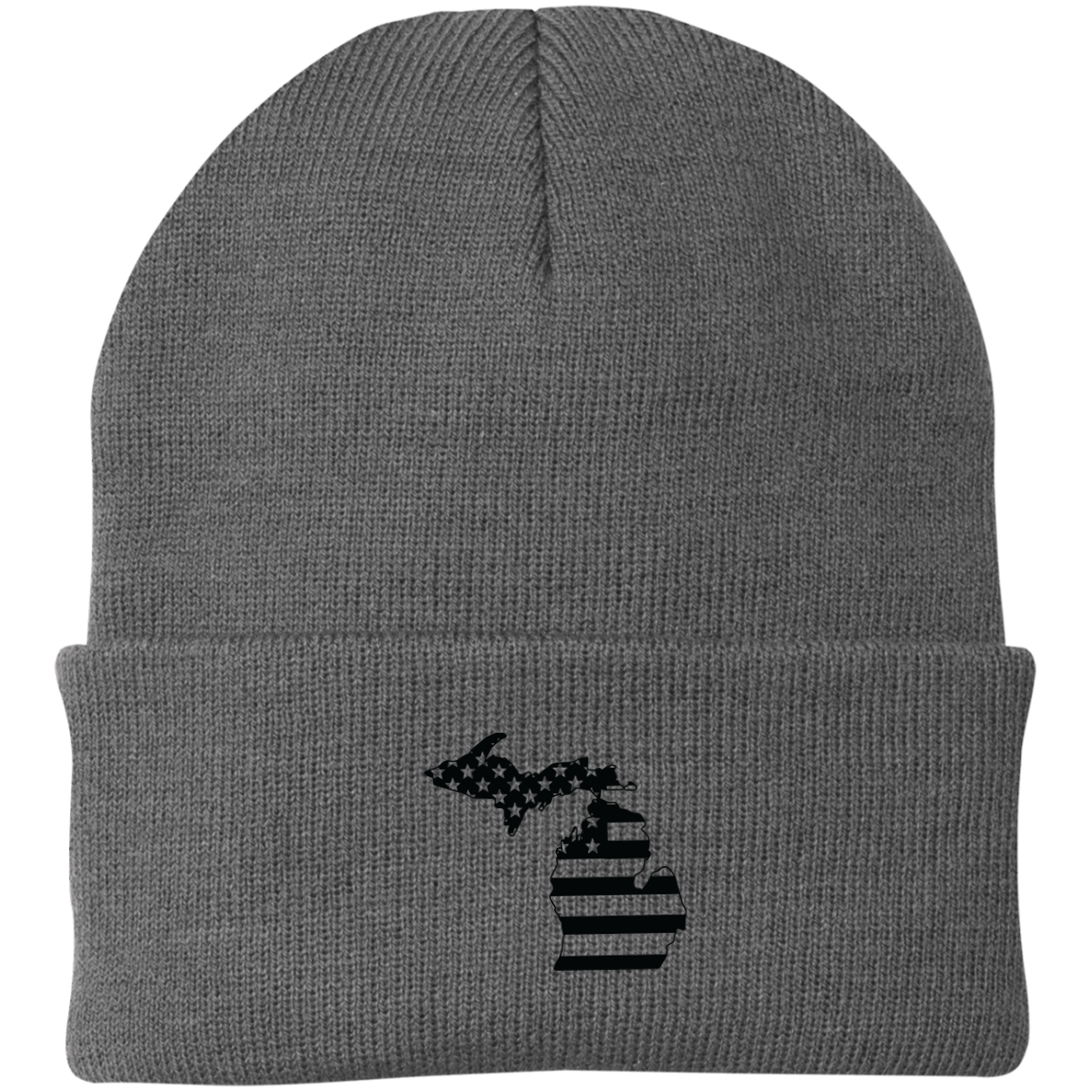 Michigan State American Flag Beanie Cap