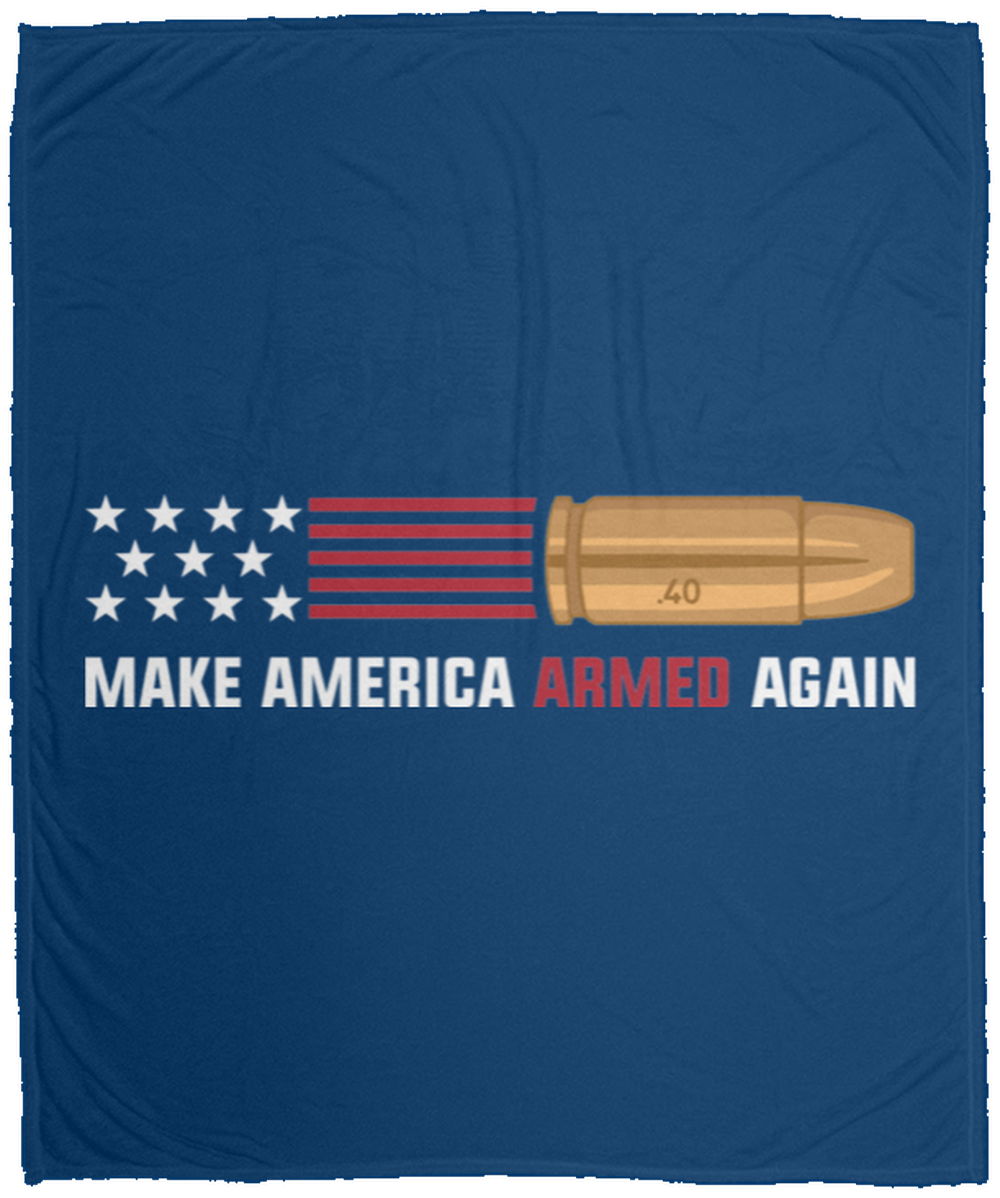 .40 Make American Armed Again Bullet Flag Fleece Blanket - 50x60