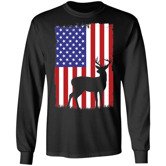 American Flag Hunting Hunter Long Sleeve T-Shirt