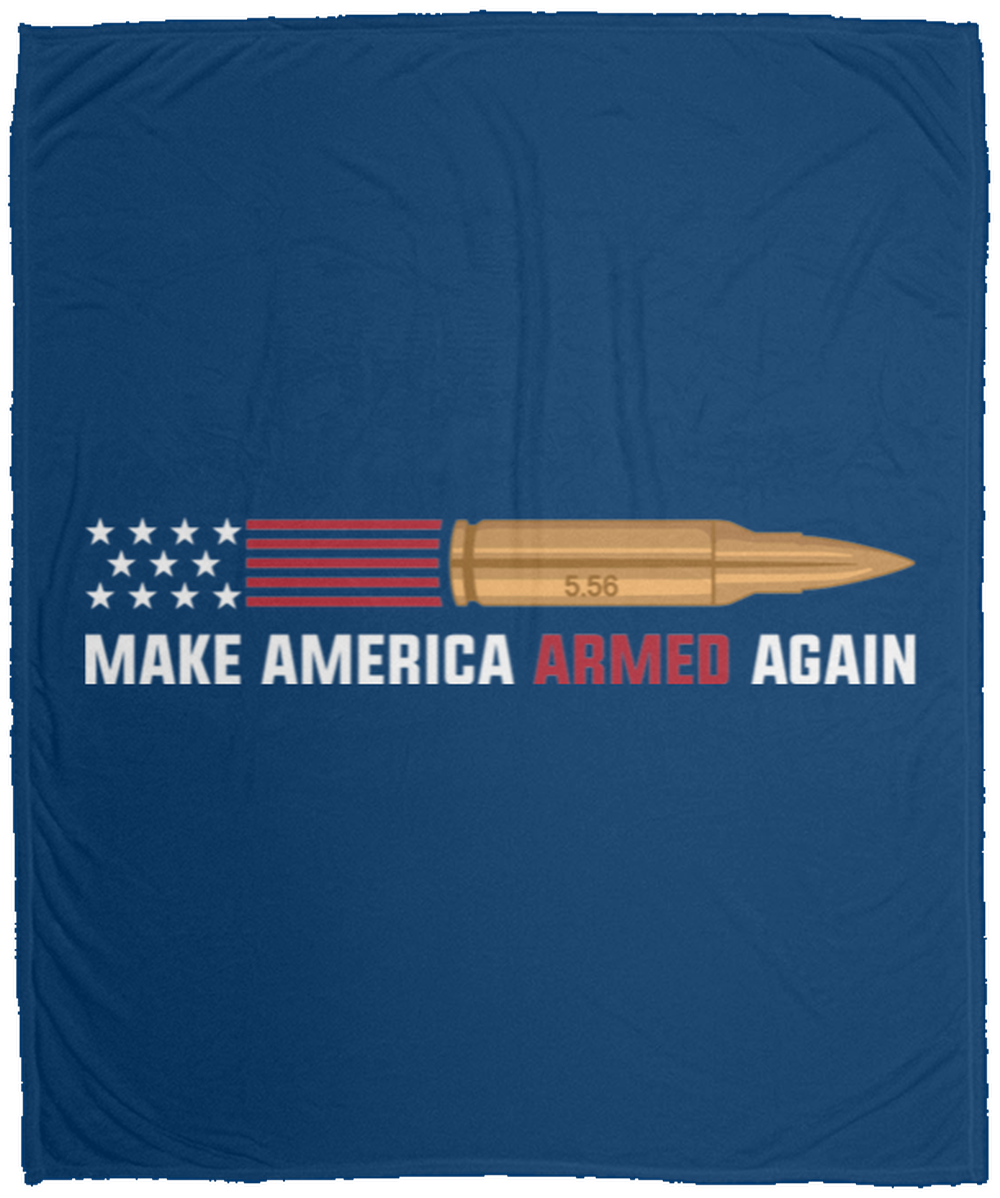 5.56 Make American Armed Again Bullet Flag Fleece Blanket - 50x60
