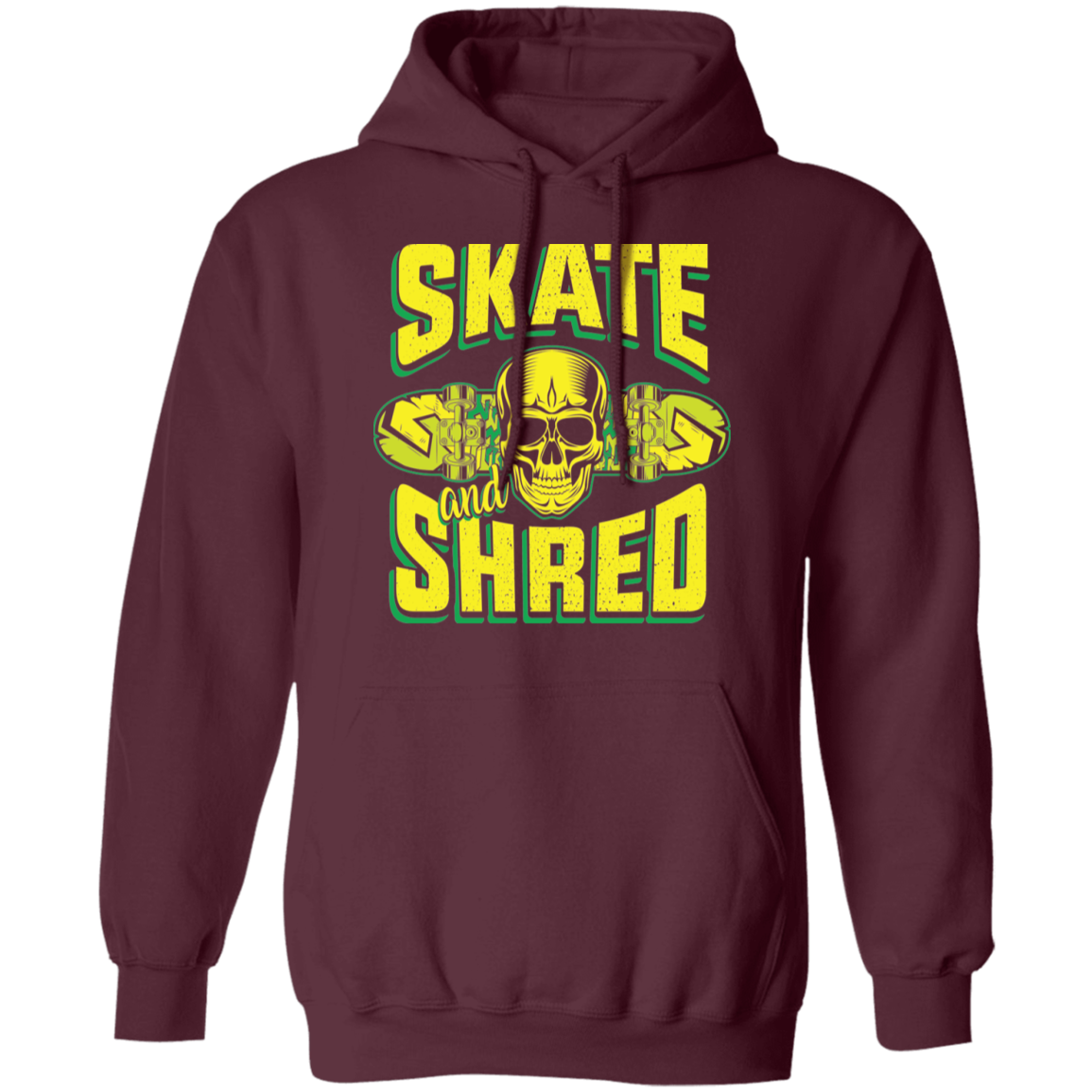 Skate and Shred Skateboarding Skateboard Pullover Hoodie