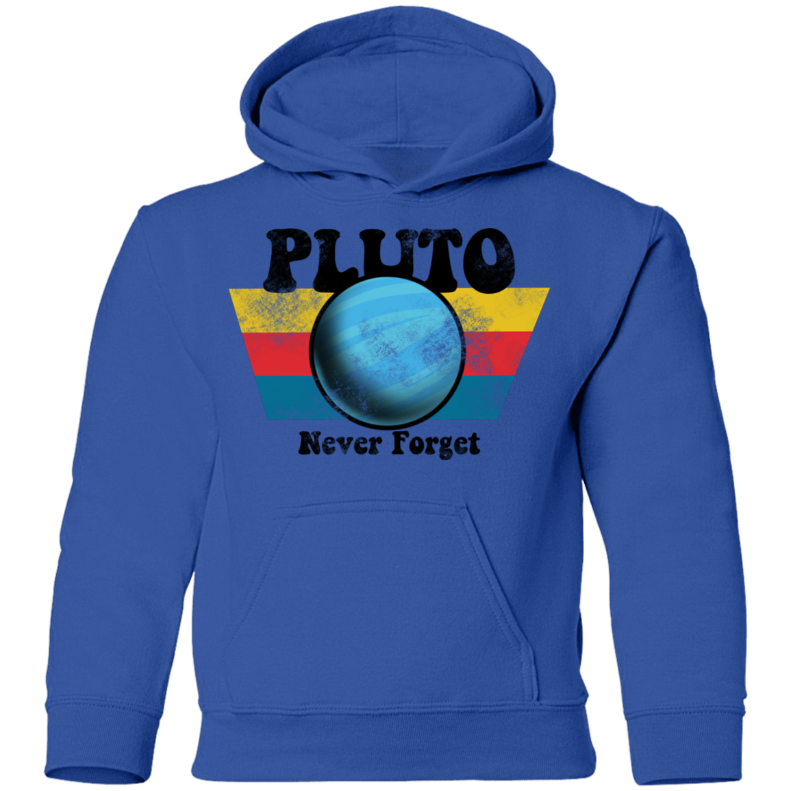 Youth Space Planet Pluto Vintage 80s Pullover Hoodie