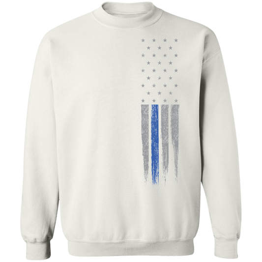 Police Officer Thin Blue Line American Flag Crewneck Sweatshirt