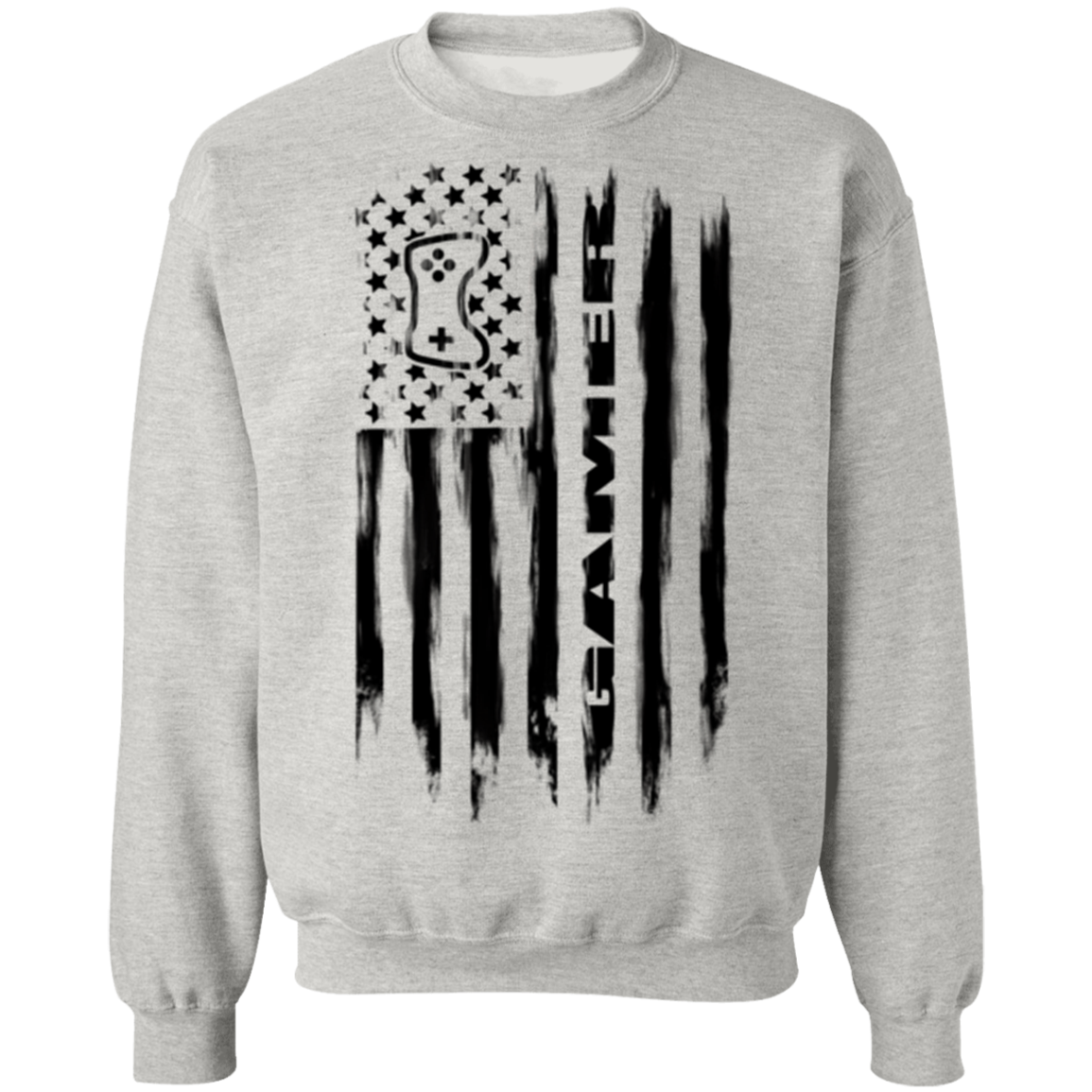 Gamer Video Games Streamer American Flag Crewneck Sweatshirt