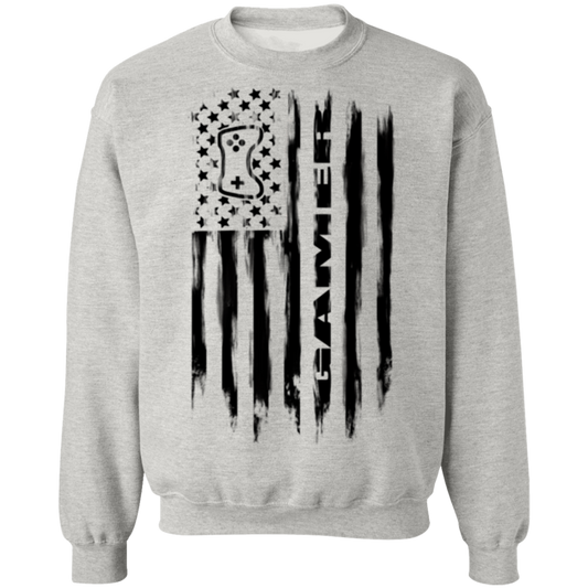 Gamer Video Games Streamer American Flag Crewneck Sweatshirt
