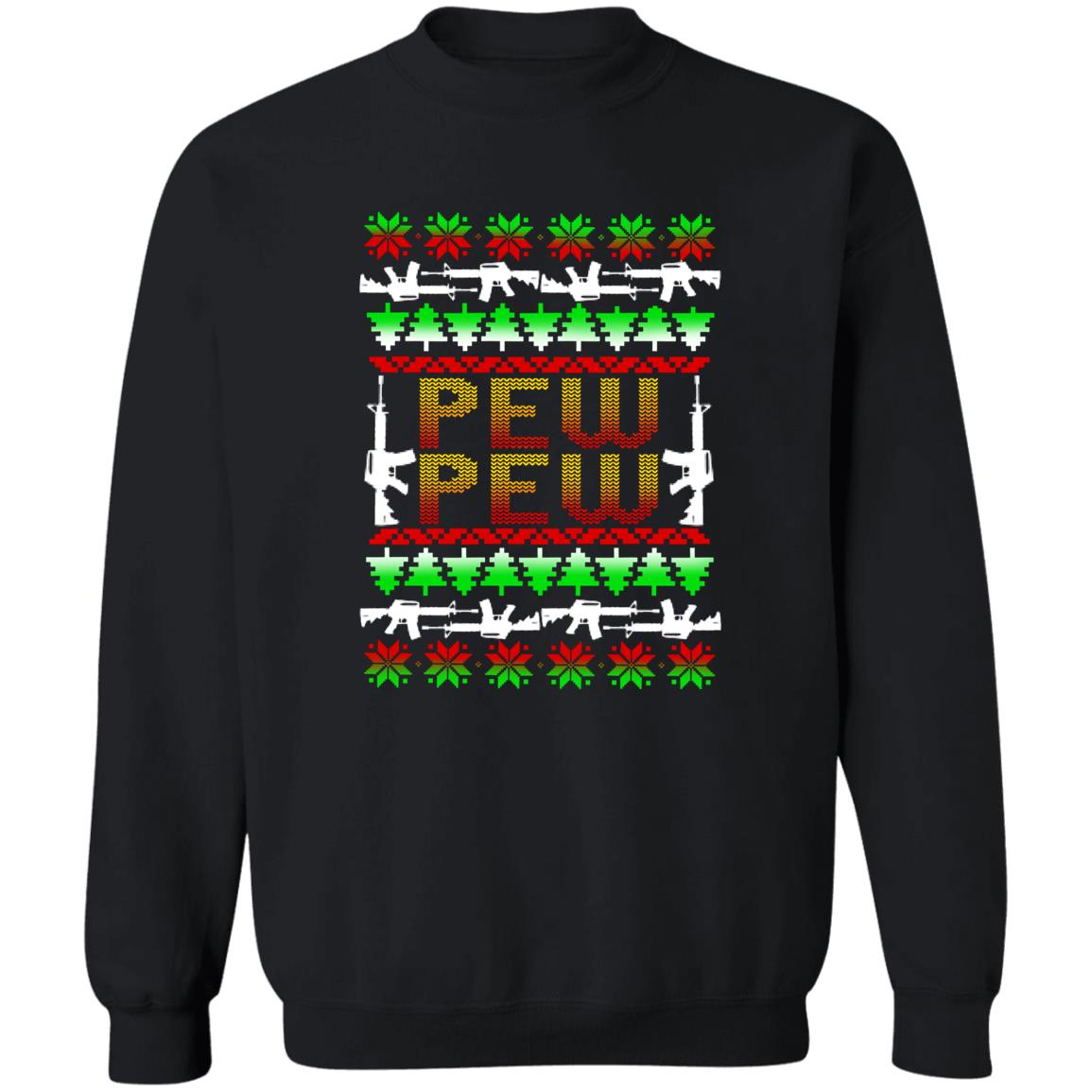 Pew Pew Gun Christmas Crewneck Sweatshirt