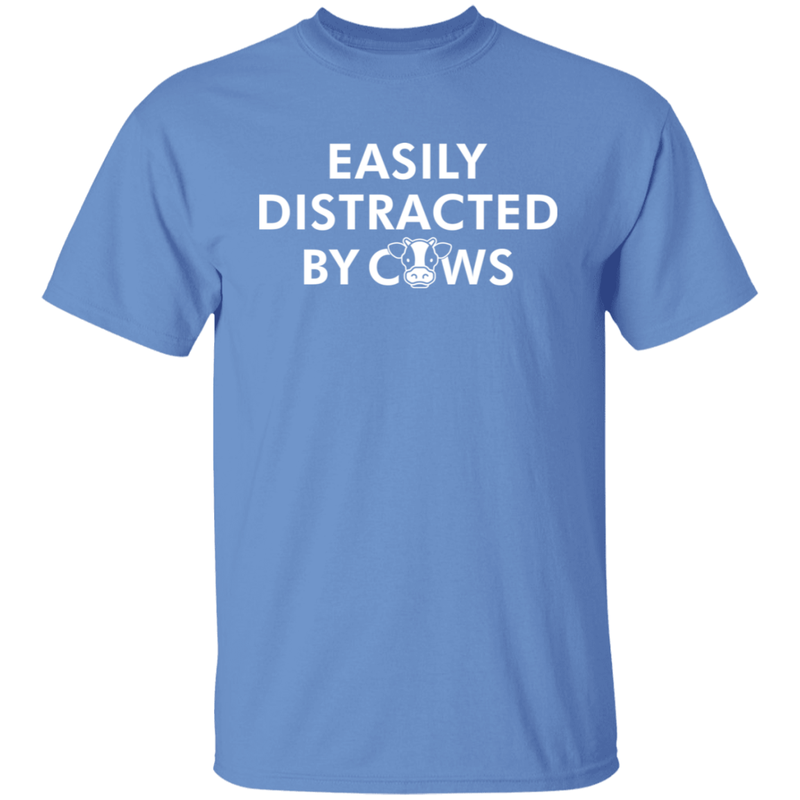 Easily Distracted By Cows Funny Farming T-Shirt