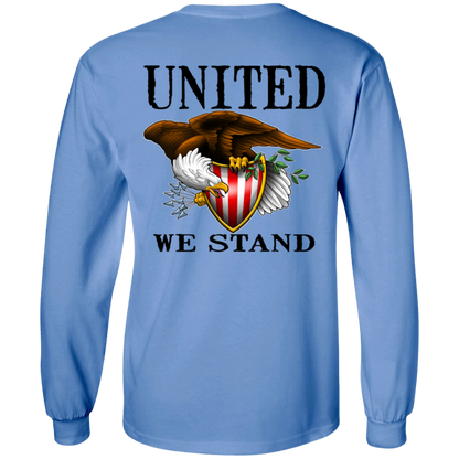 1776 American Bald Eagle United We Stand Double Sided Long Sleeve T-Shirt