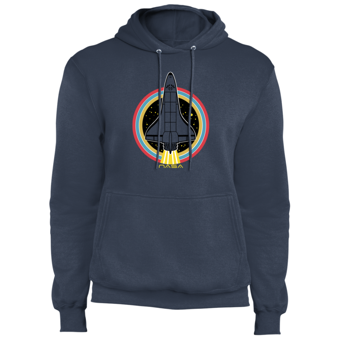 Men's Retro Space Ship Fleece Pullover Hoodie