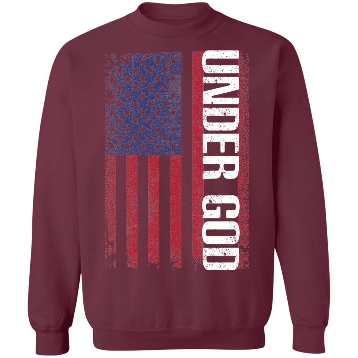 Under God American Flag USA Crewneck Sweatshirt
