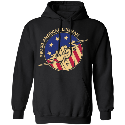 Proud American Lineman Pullover Hoodie