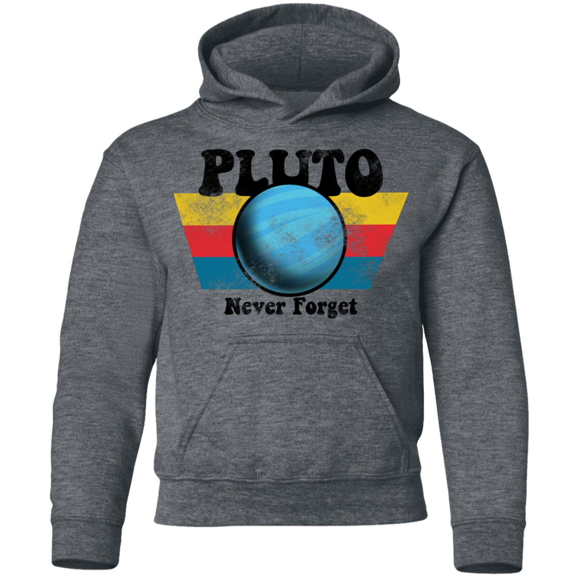Youth Space Planet Pluto Vintage 80s Pullover Hoodie