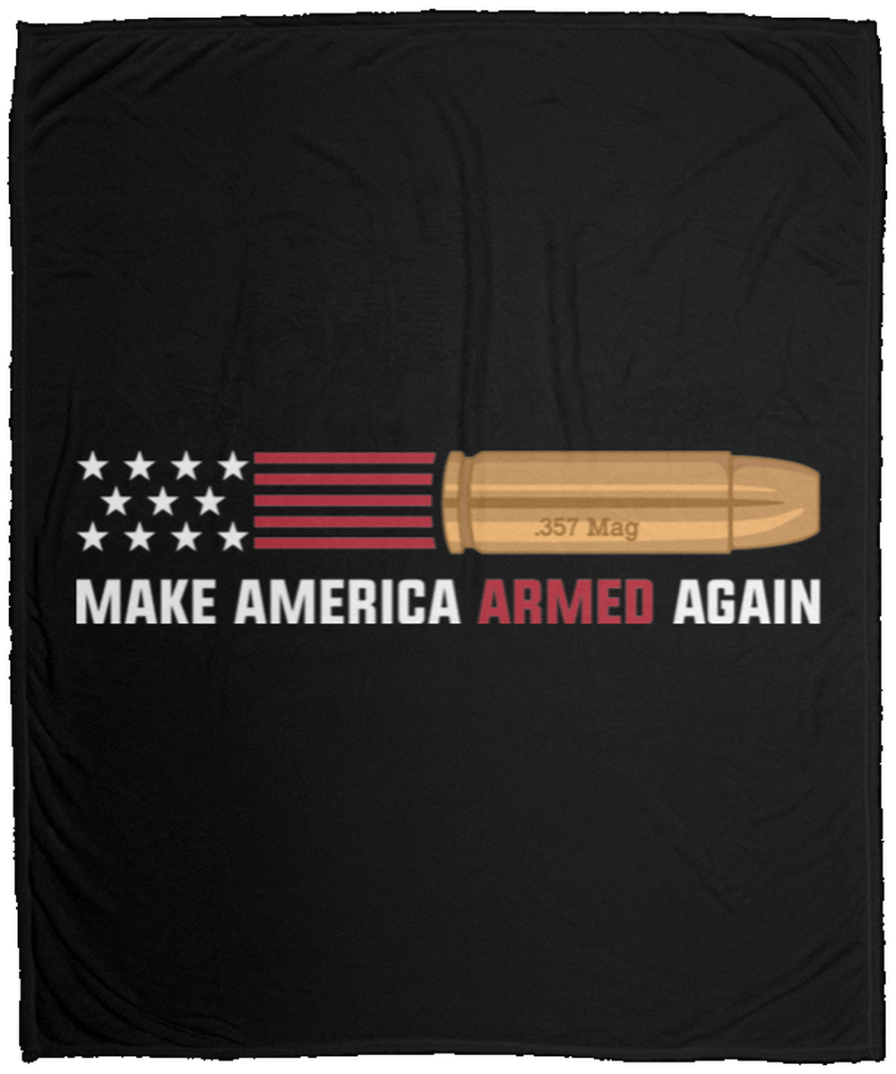 .357 Make American Armed Again Bullet Flag Fleece Blanket - 50x60