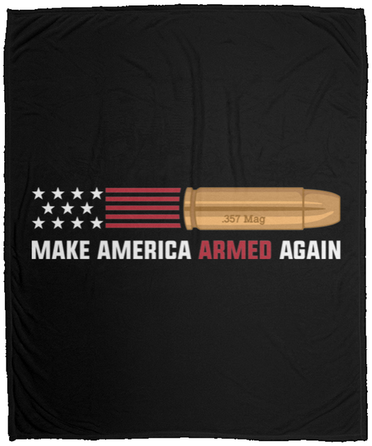 .357 Make American Armed Again Bullet Flag Fleece Blanket - 50x60