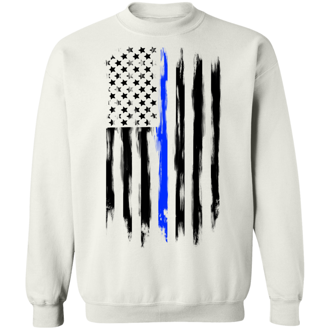 Law Enforcement Thin Blue Line American Flag Crewneck Sweatshirt