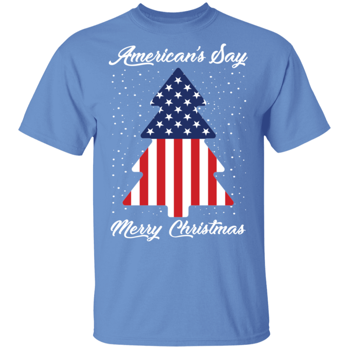 American's Say Merry Christmas American Flag Tree Ugly Christmas T-Shirt