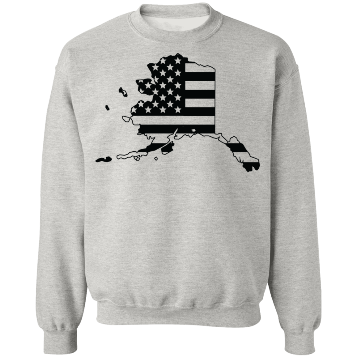 Alaska State American Flag USA Crewneck  Sweatshirt