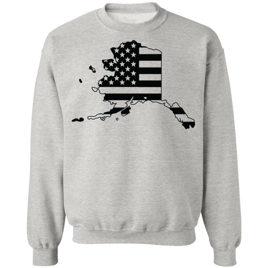 Alaska State American Flag USA Crewneck  Sweatshirt