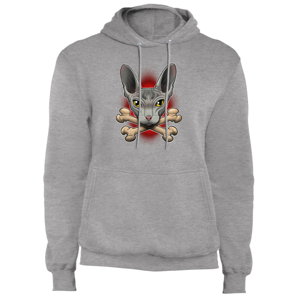 Hairless Cat Crossbones Pullover Hoodie