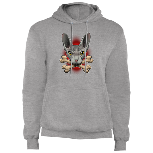 Hairless Cat Crossbones Pullover Hoodie
