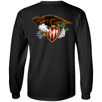 Patriot American Bald Eagle Double Sided Long Sleeve T-Shirt
